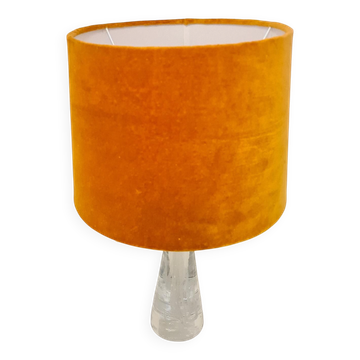 Lampe de table en verre cristal du milieu du siècle par Vicke Lindstrand Kosta, Suède