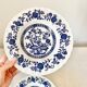 English hollow plates blue flowers