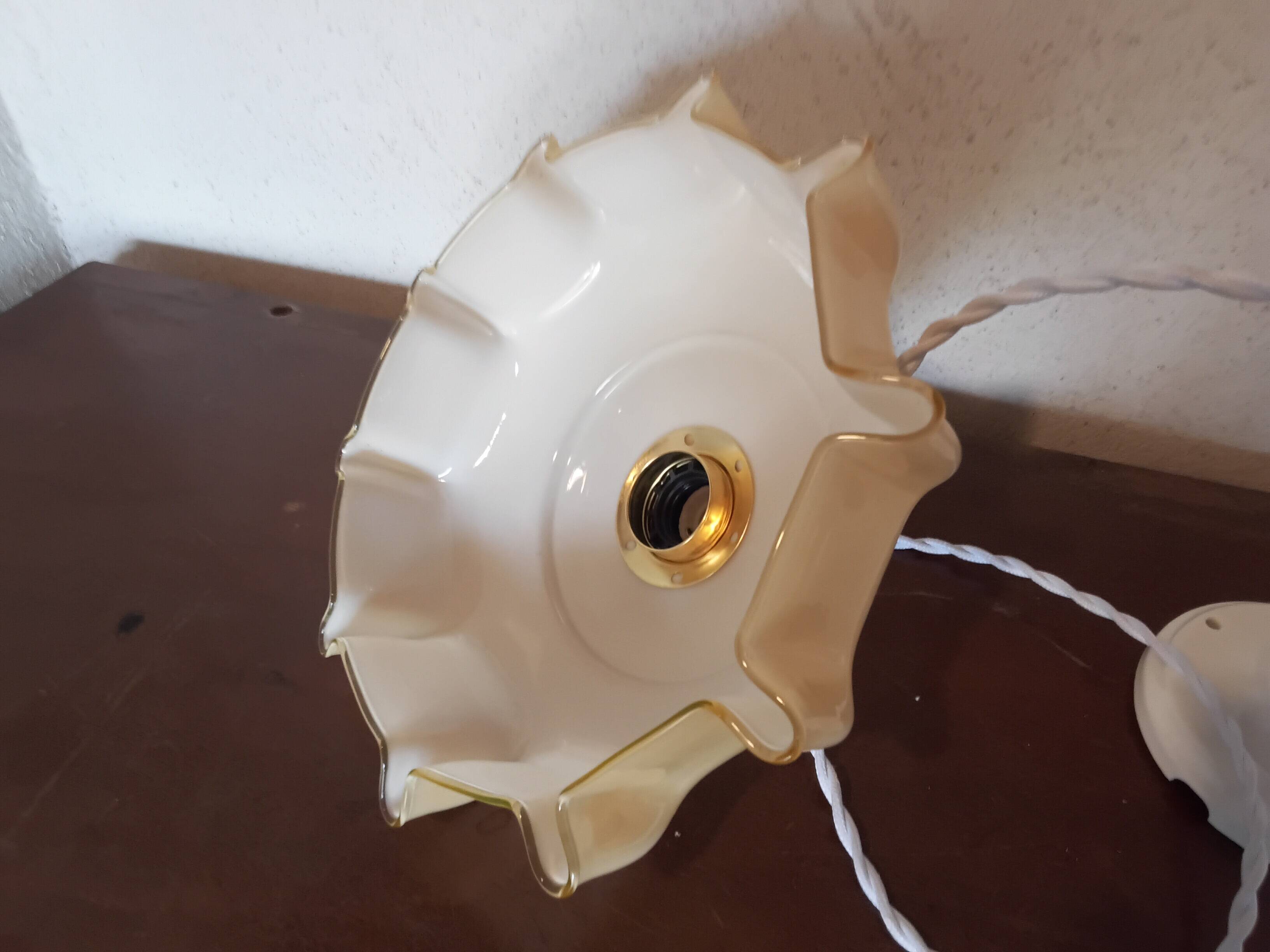 Vintage opaline pendant light