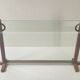 Vintage modernist fireplace screen 1970 in metal & safety glass 70s 1970s