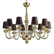 Modern Gold Murano Glass Chandelier in Contemporary Style