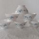6 bowls VERONICA small blue flowers Arcopal france