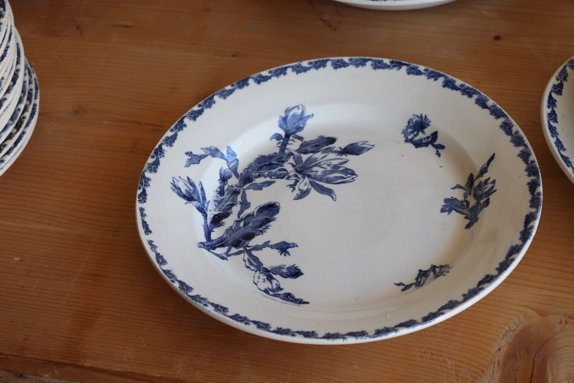 antique Gien service model Cactus in earthenware