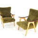 Two tone doodle armchair 'Wing'  fully restored unique upholstery wingback