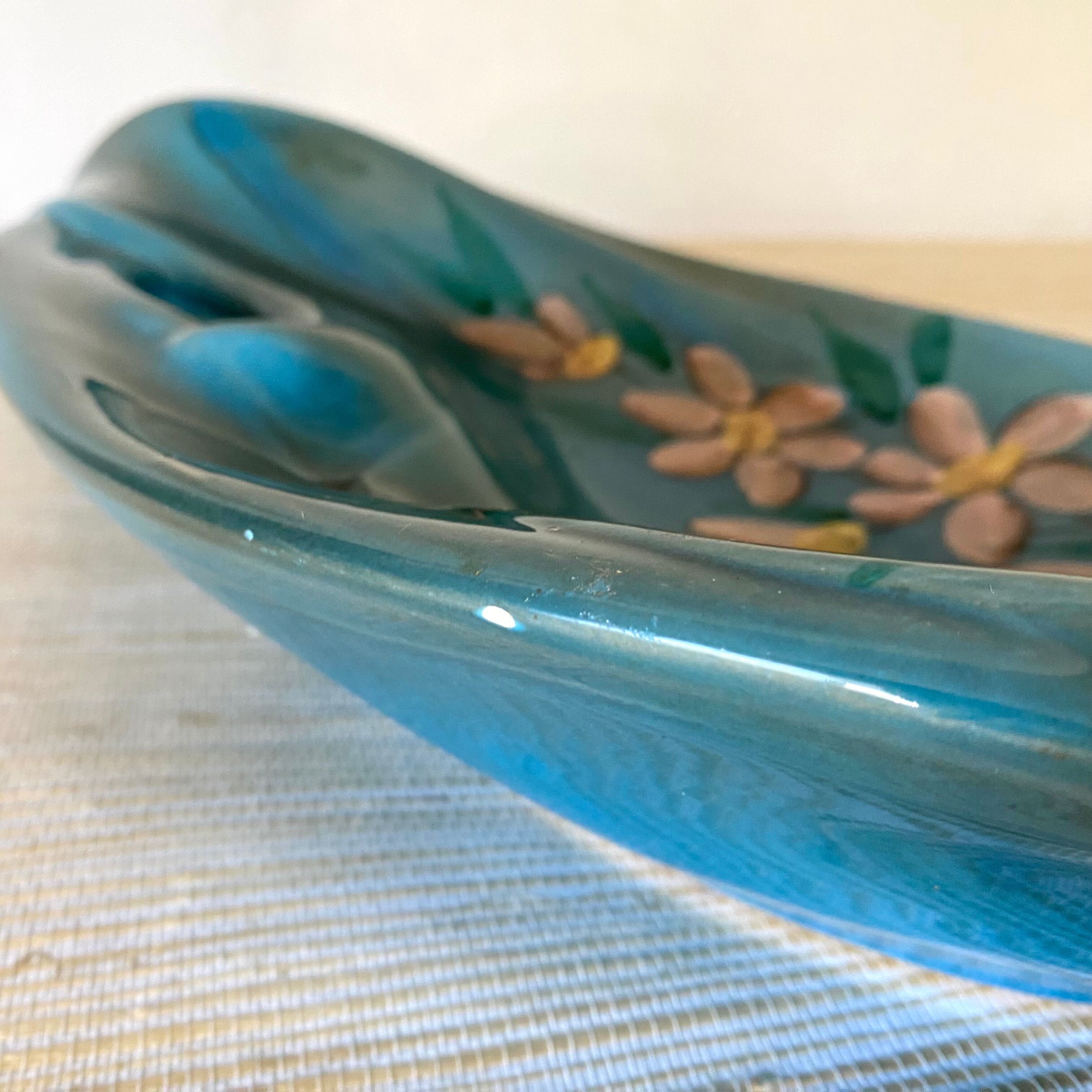 Flowery Vallauris dish, 1960s-70s