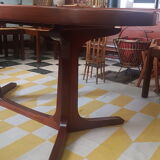 Dining table solid teak oval with extensions