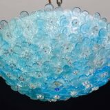 Amazing Murano ceiling light blu rubino flower by Seguso for Venini, Italy