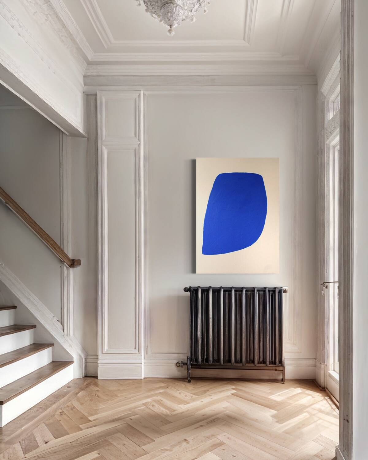 Large blue painting "Not a circle" 100x73 cm