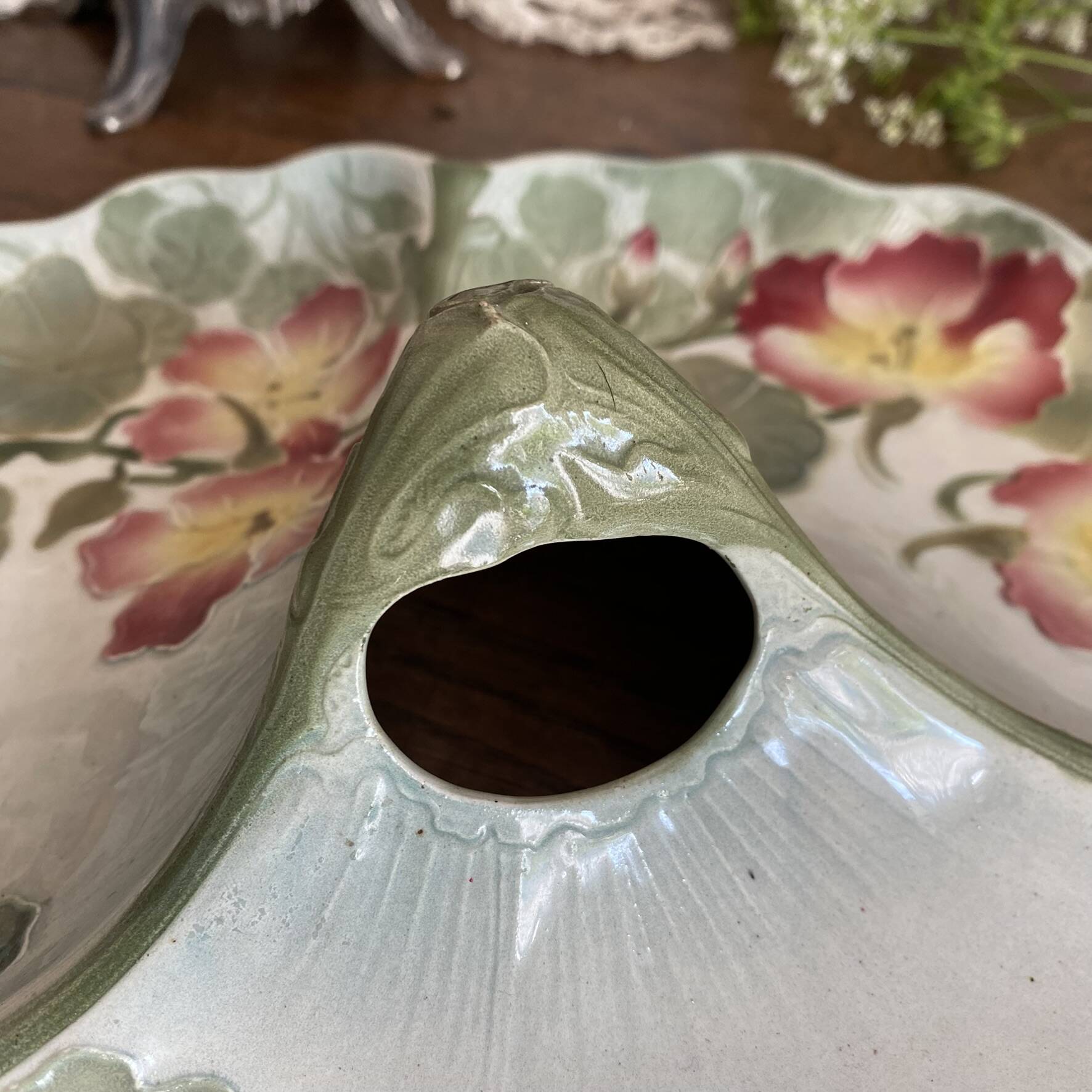 Art Nouveau barbotine serving platter