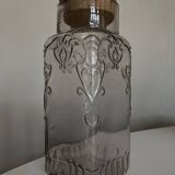 XL pressed glass jar 19th century cork stopper