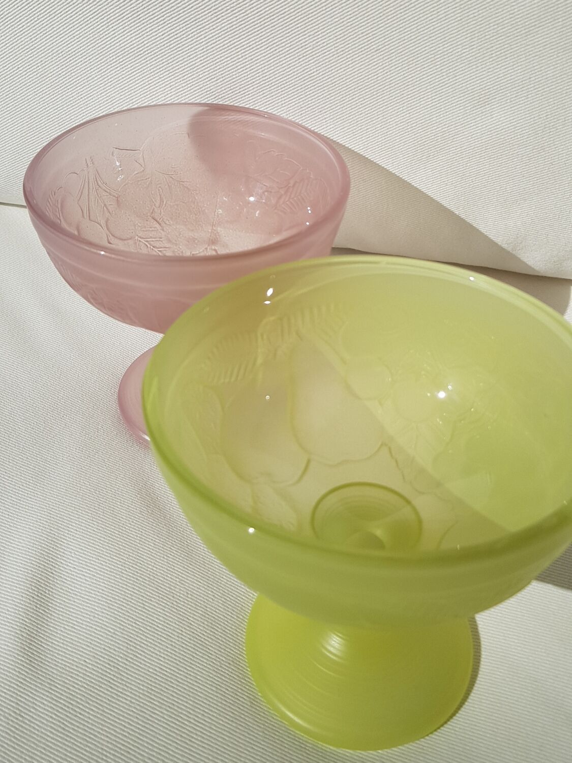 Set de 2 coupelles à dessert vintage en verre opalin dépoli opalin par luminarc