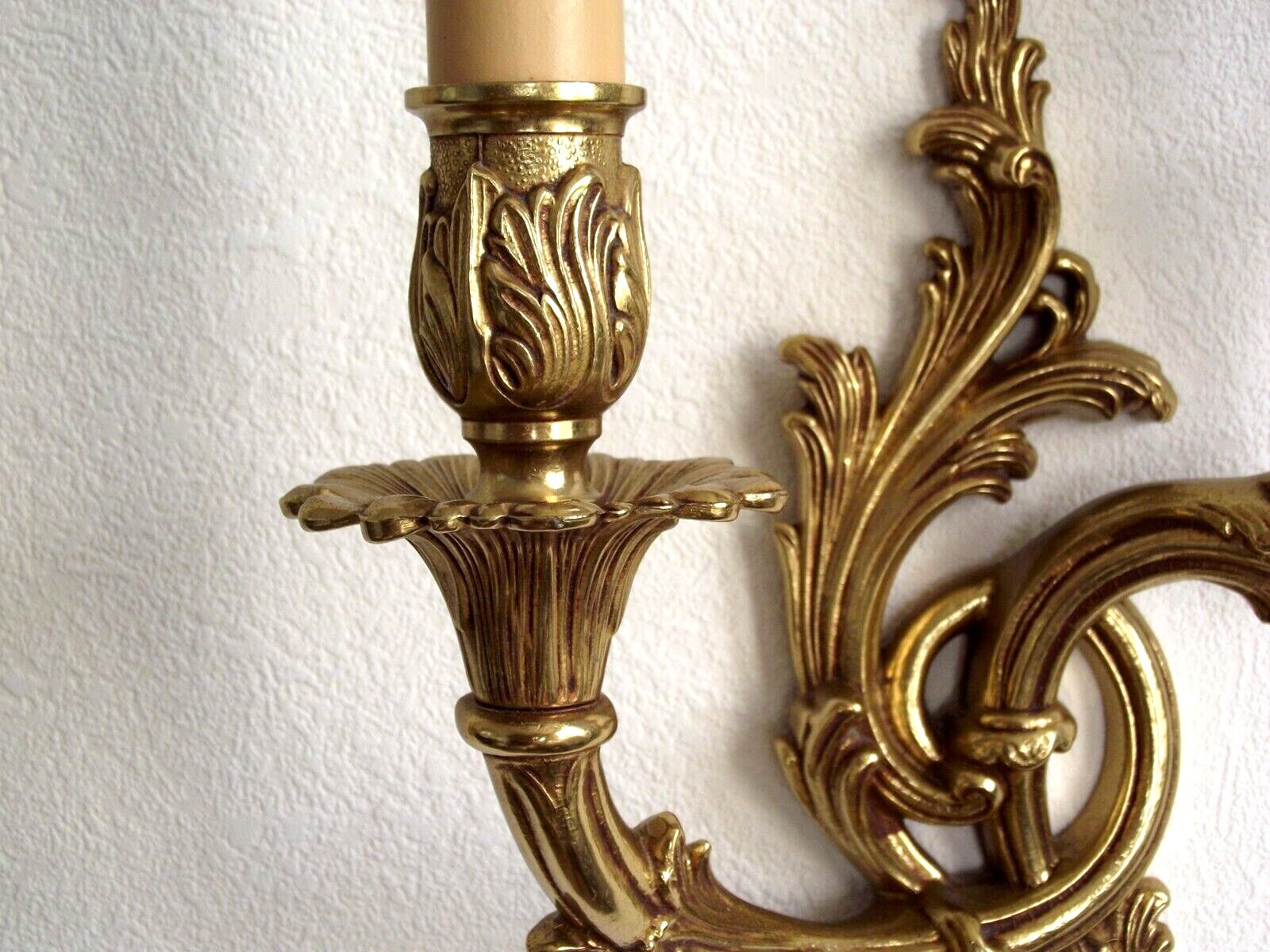 Pair of bronze double wall lights