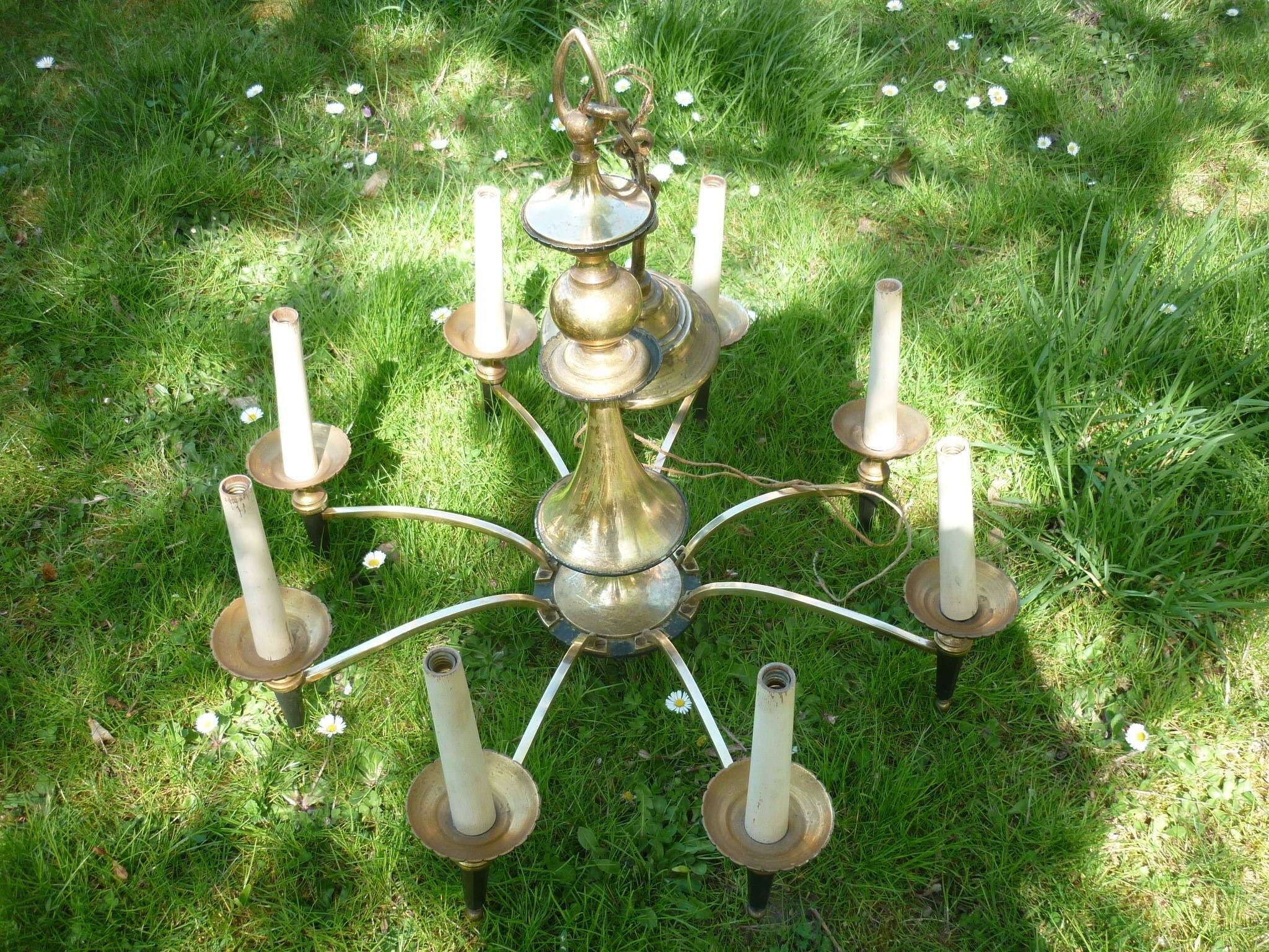 Lustre Empire en bronze et laiton doré