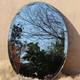 Oval beveled mirror without frame