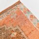Apricot Tones Vintage Turkish Runner Rug, Oushak Wool Hallway Carpet