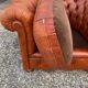 Salon canape and 2 chesterfield armchairs in vintage cognac leather from the 1970s