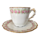 Cup and saucer Limoge porcelain decoration frieze of roses