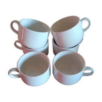 Set de 6 tasses a chocolat blanches