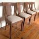 Lot de 4 chaises gondole en bois, tissu beige