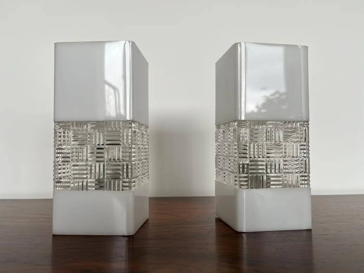 Pair of midcentury design plastic wall lamps, 1970s