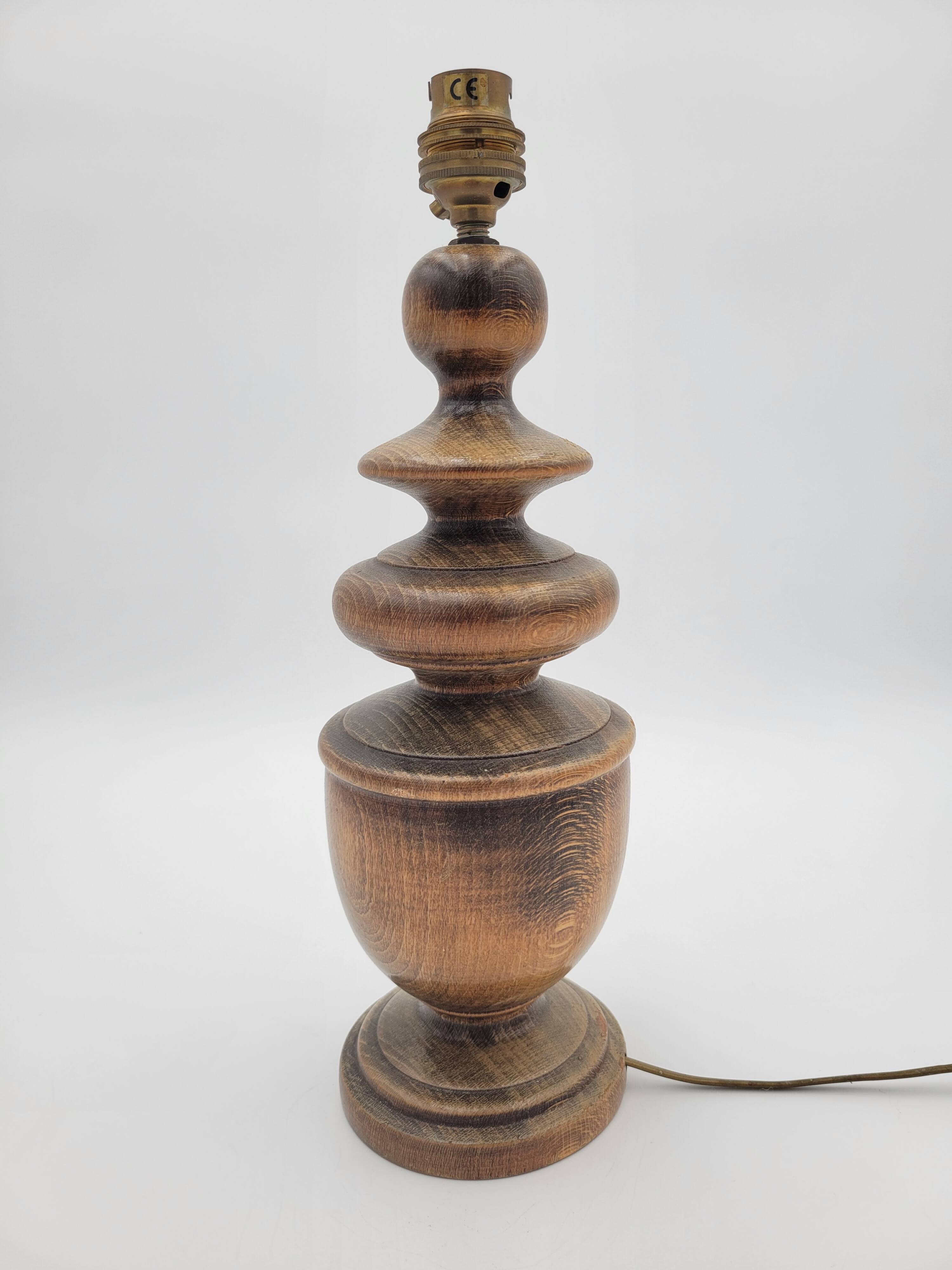 Vintage turned wooden lamp base