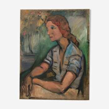 Oil portrait, woman & impressionism