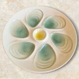 Set of 4 old oyster plates, SALINS pottery, France