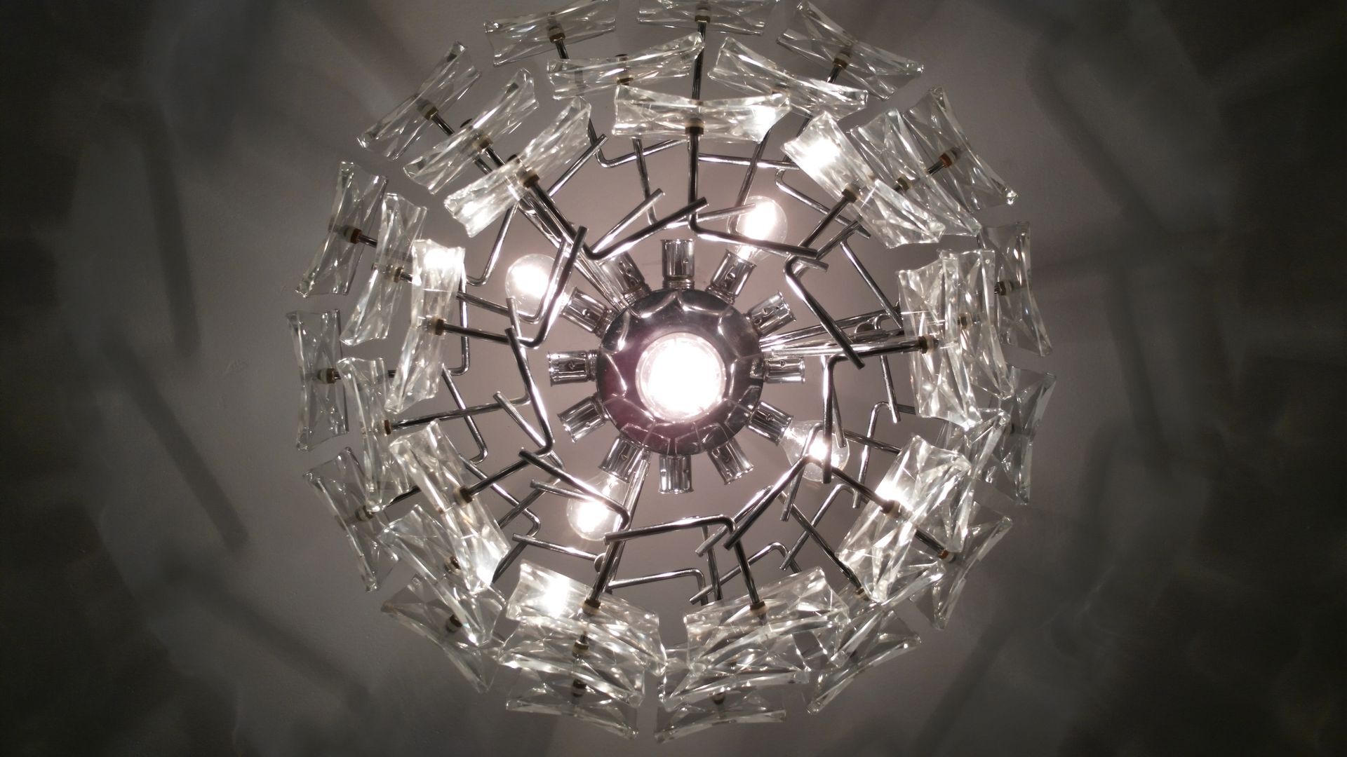Chandelier vintage glass 1970 s