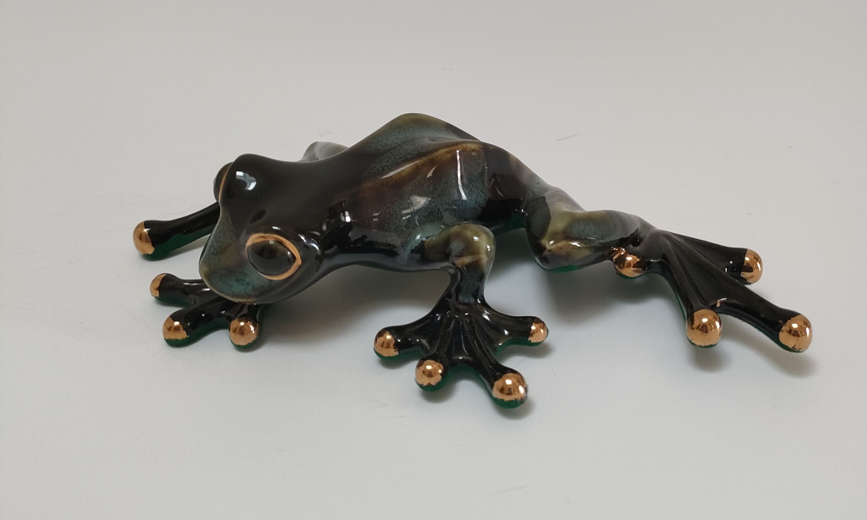 Vintage glazed ceramic tree frog