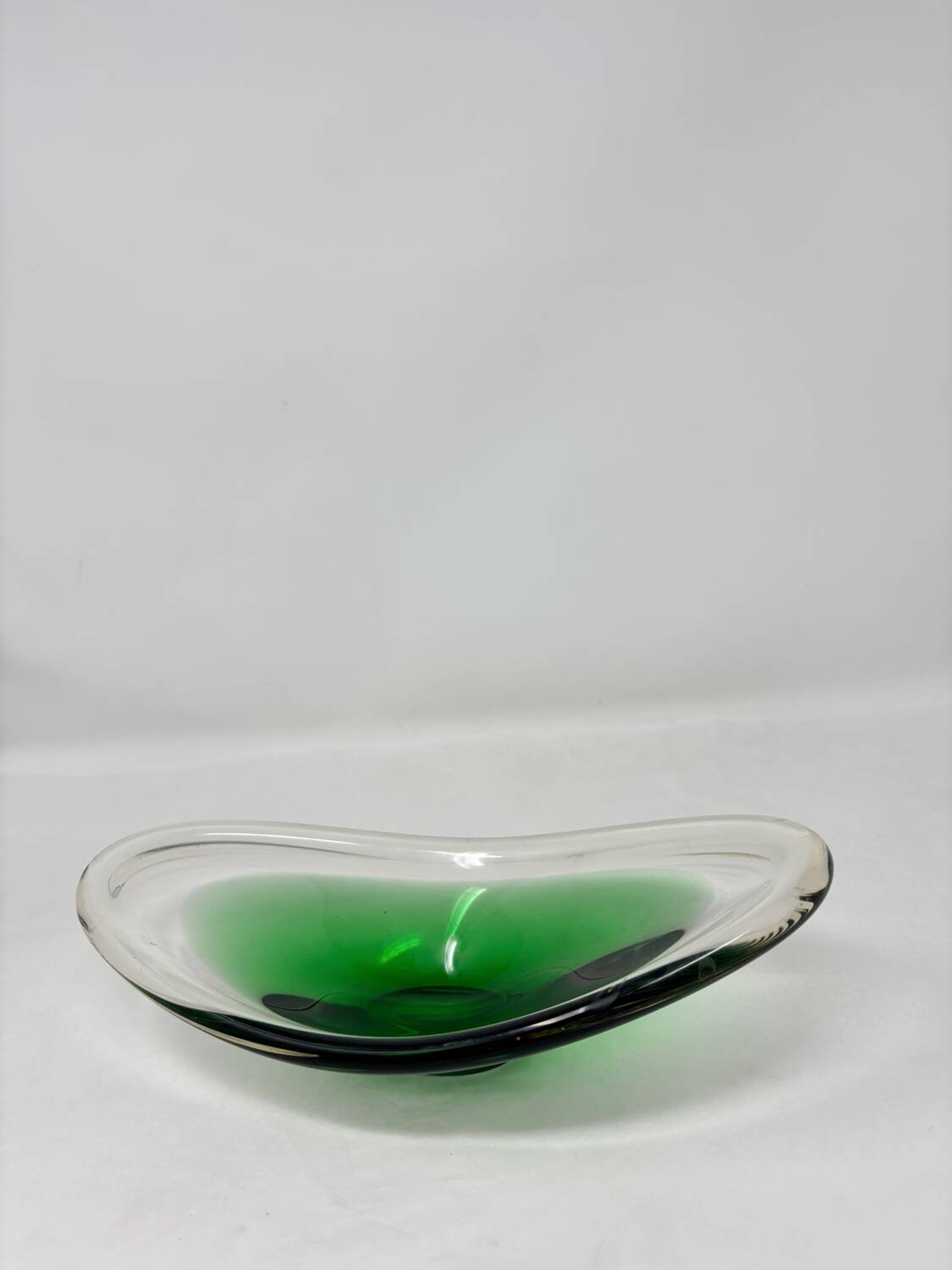 Scandinavian green glass dish