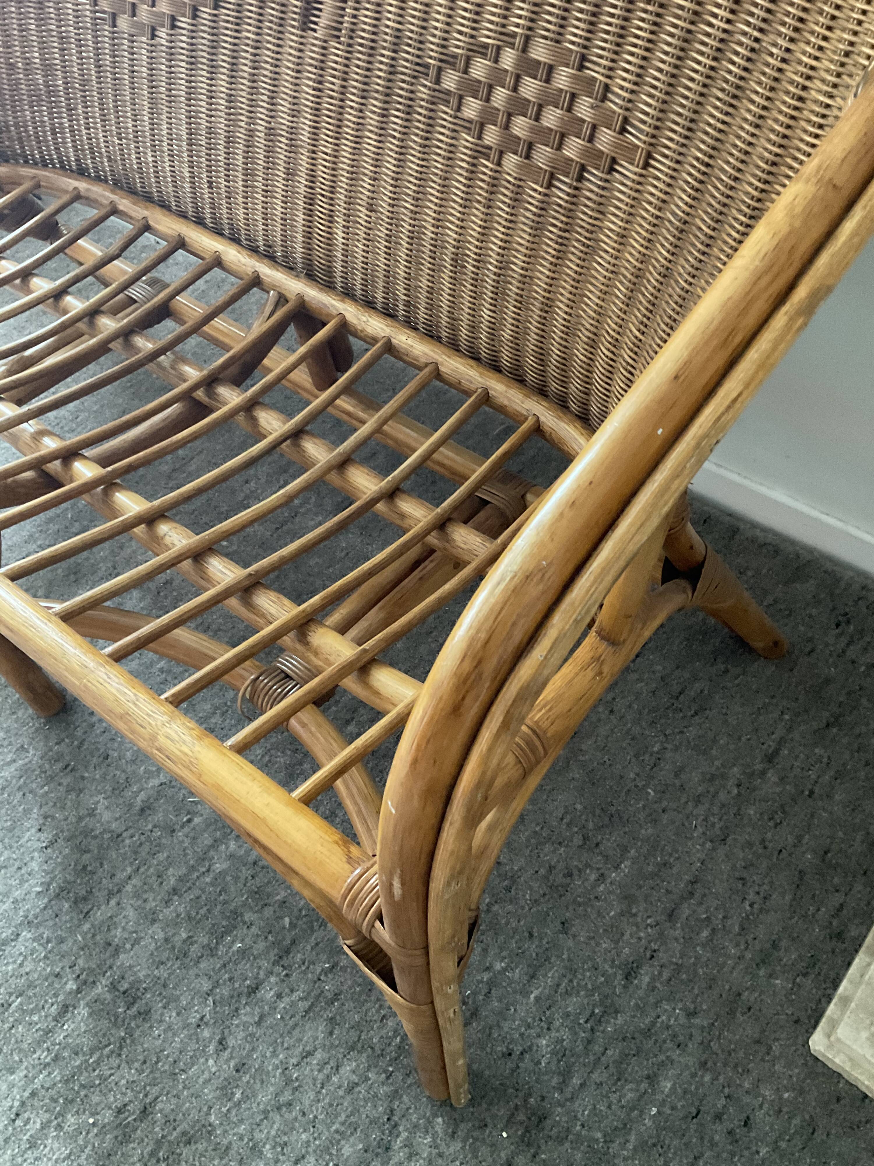 Vintage rattan sofa 60s-70s