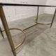 Gold brass coffee table with smoked glass 1970