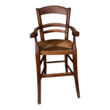 Chaise haute de bébé, ancienne en paille