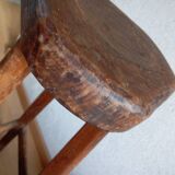 Vintage brutalist tripod high stool, 1950s