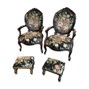 Paire de fauteuils cabriolet
