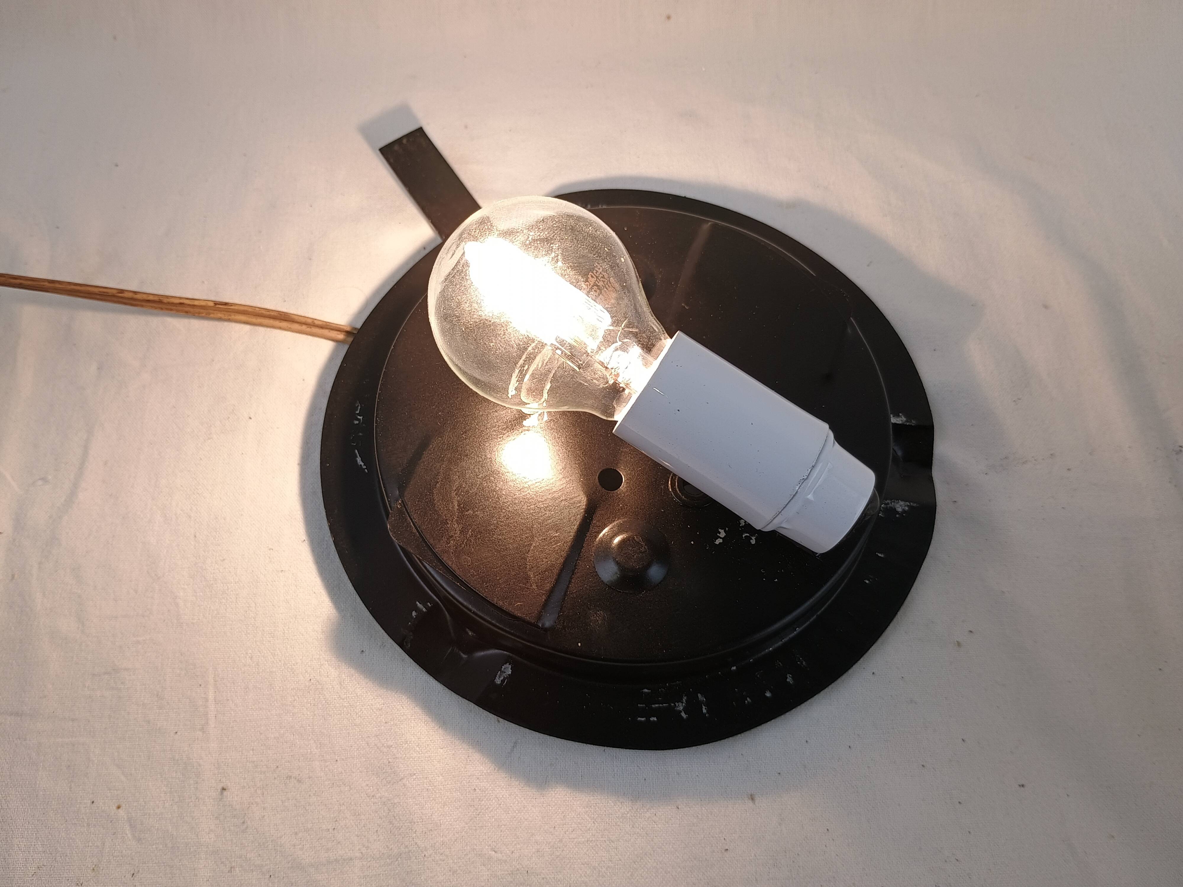 Vintage ceiling light Glashütte Limburg glass 60s