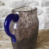 Daum bubble glass pitcher and its 4 glasses