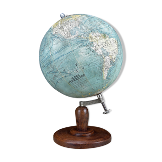 MAPPEMONDE ART DECO GLOBE TERRESTRE ANCIEN J. FOREST IN PARIS.