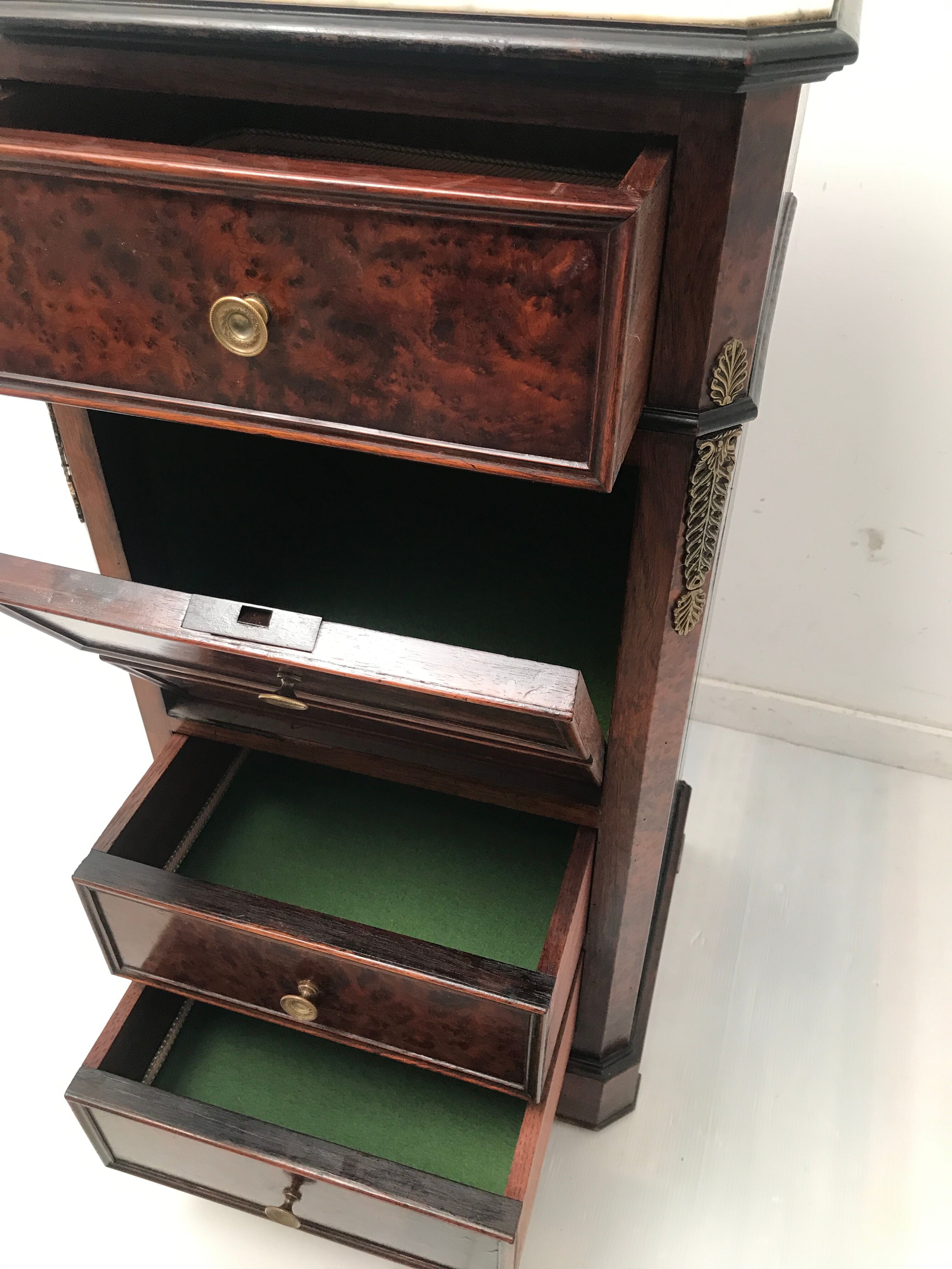 Vintage inlaid drawer cabinet