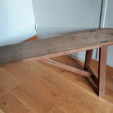 Solid wood farm bench