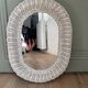 White rattan mirror