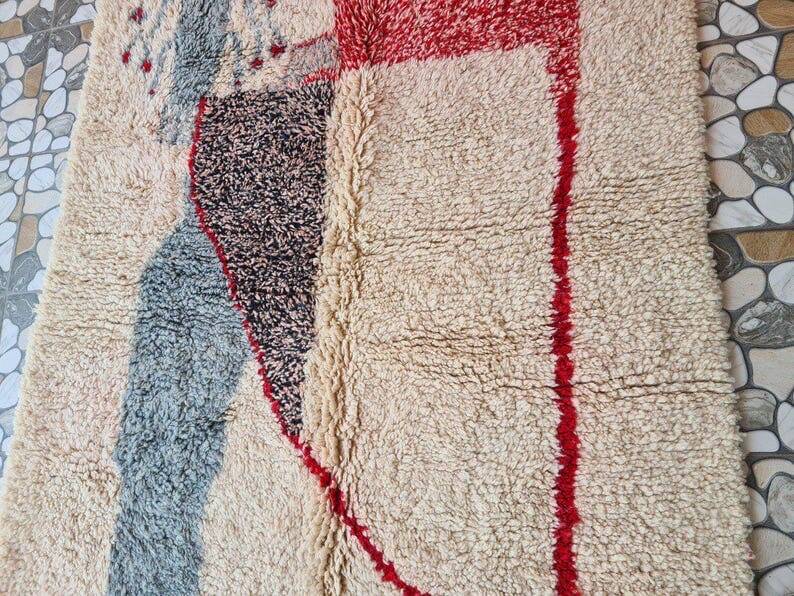 Handwoven traditional Berber rug size 1/2 m
