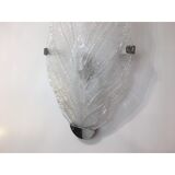 Clear graniglia “leaf” murano glass wall sconce by simoeng