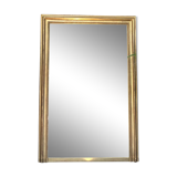 Old fireplace mirror 144cm/97.5cm, pearled, late 19th century, gilded with pricked ice leaf.