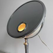 Vintage chrome Brot mirror, magnifying and illuminating, on adjustable stand, France 1960