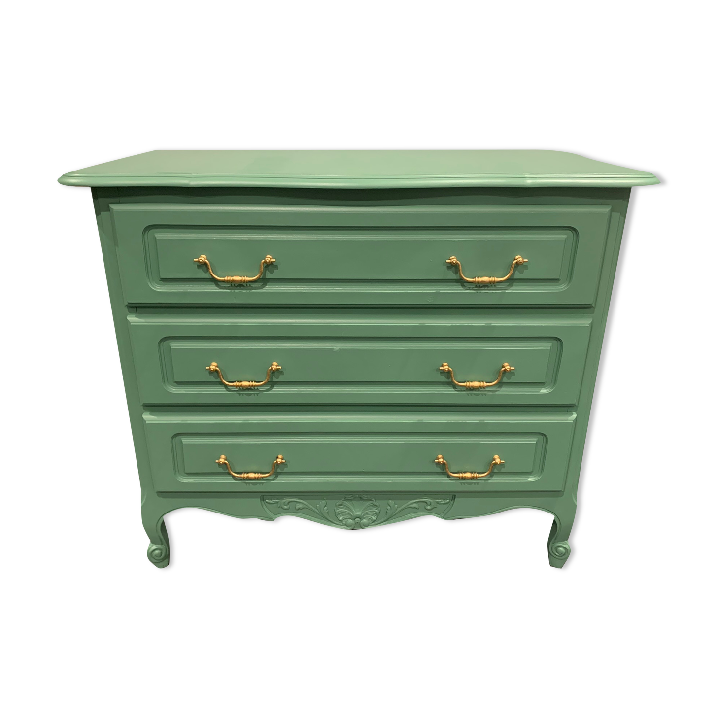 1970s chest of drawers restyled water green