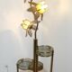 Floor lamp with flower bed - Hollywood Regency, brass and glass, 1970s.