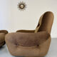 Lot of 2 cosy fabric armchairs, French design, vintage 1970s.