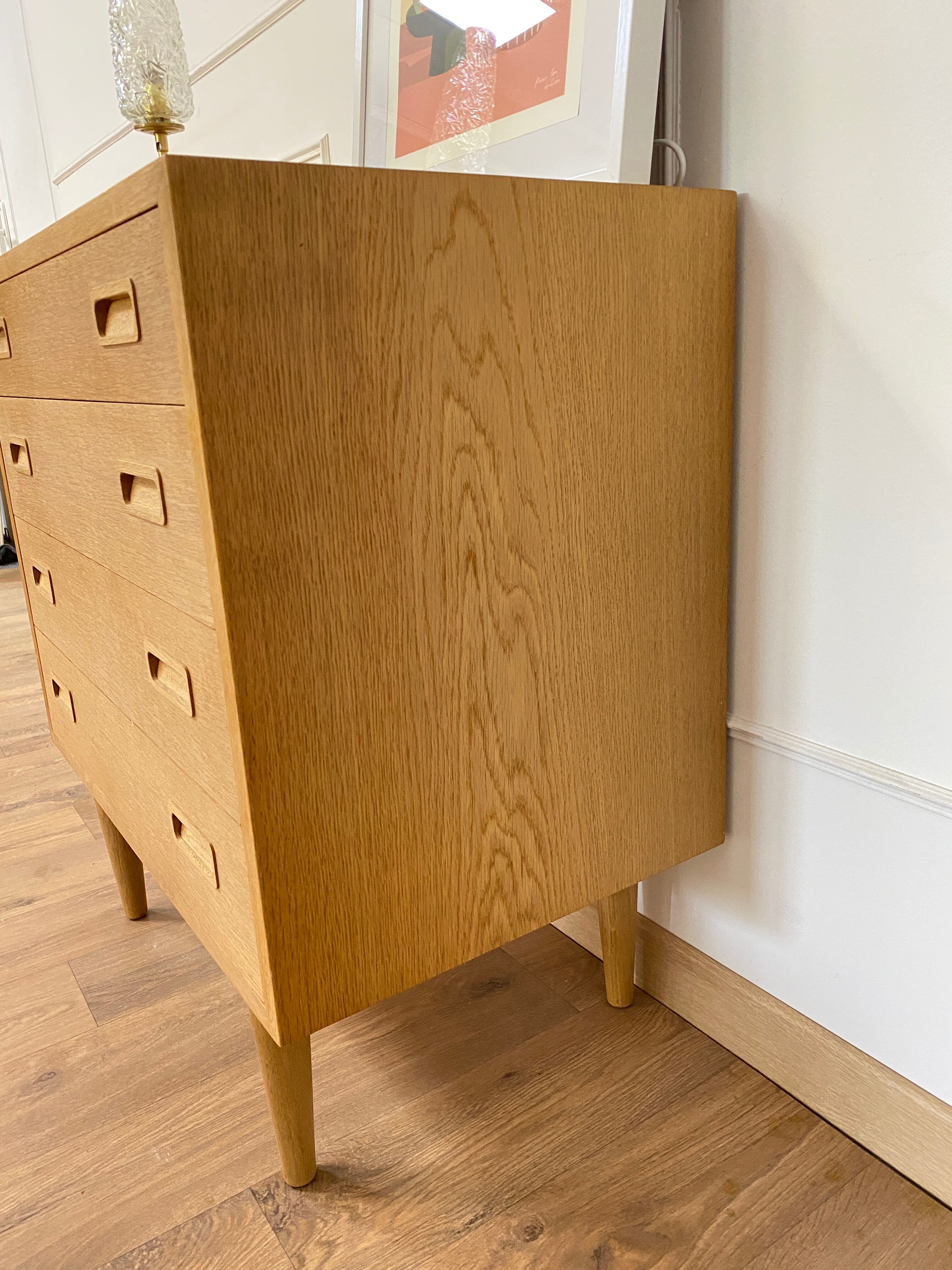 Scandinavian oak chest of drawers by Hundevad