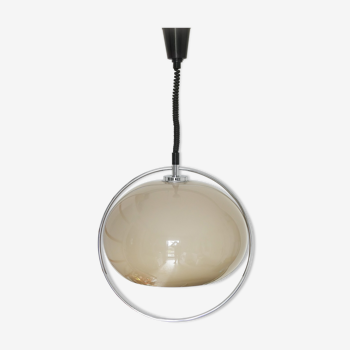 Suspension plexi brun beige avec arceau chrome